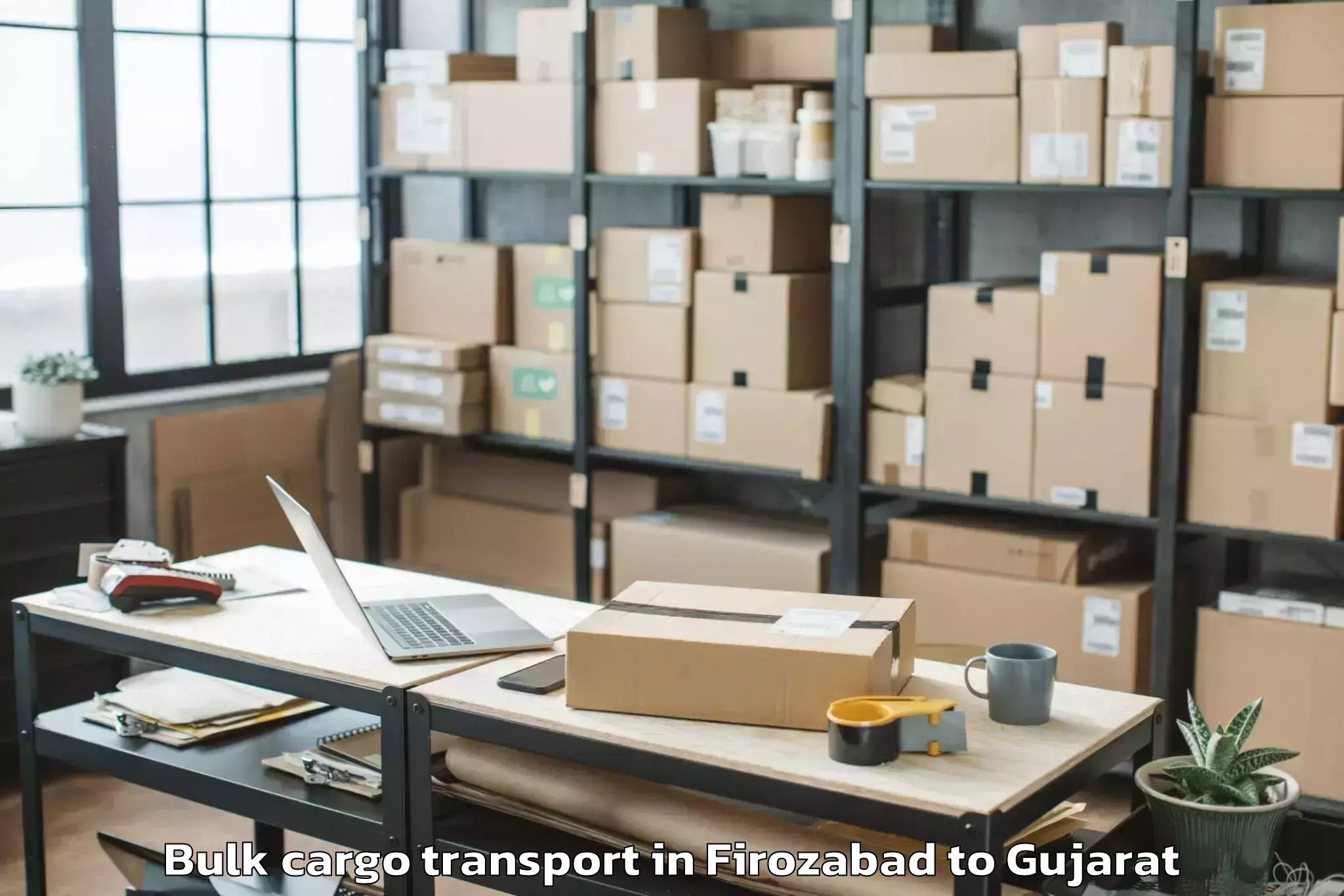 Book Firozabad to Dwarka Bulk Cargo Transport Online